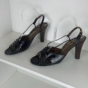 H.J. Redmon Vintage Custom Made Slingback Heels 8.5 AA EXTRA NARROW